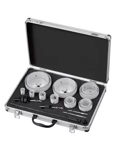 Kit scies cloche industrie en mallette 21 pieces pour perceuse Fervi 0712/010