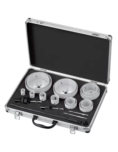 Kit scies cloche industrie en mallette 21 pieces pour perceuse Fervi 0712/010