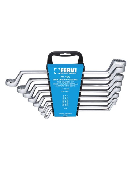 Jeu de 8 cles polygonales 6x7 - 22x22 Fervi 0477