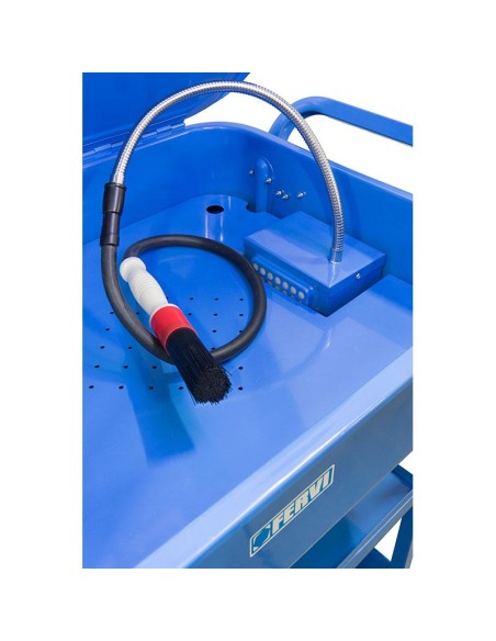 Reservoir lave-pieces 150l avec pompe double usage Fervi 0486