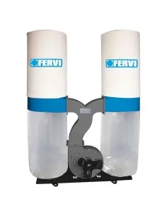 Aspirateur a copeaux avec double sac sur roulettes 230v Fervi 0496