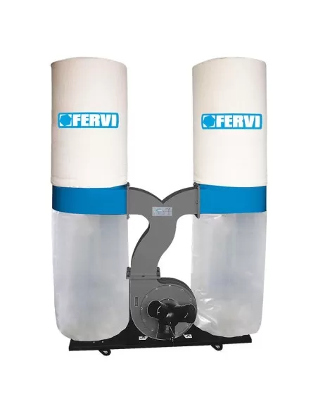 Aspirateur a copeaux avec double sac sur roulettes 230v Fervi 0496