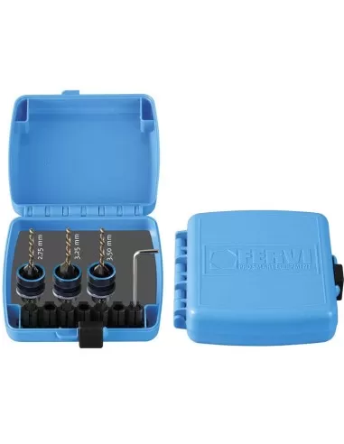 Jeu de forets avec fraisage raccord 1/4 pour tournevis Fervi 0526