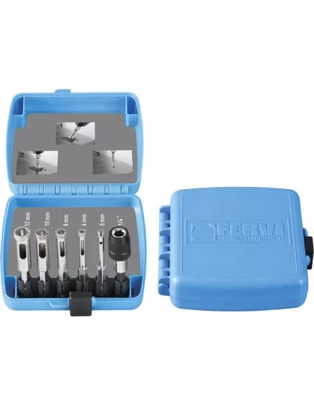 Serie de pointes diamantees avec connexion 1/4 pour tournevis Fervi 0529