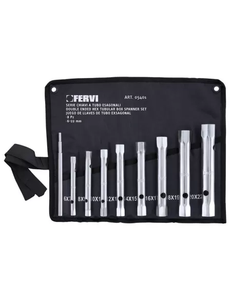 Jeu de cle a douille hexagonales 6-22 mm Fervi 0540s