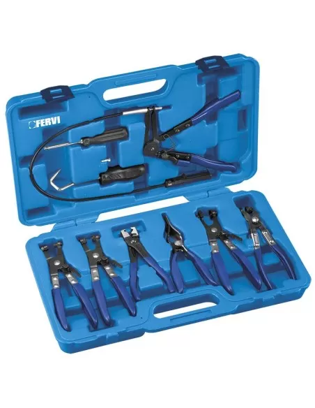 Jeu de 9 pinces pour colliers de serrage voiture fervi 0603