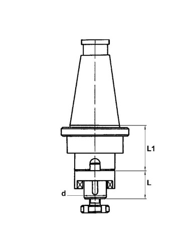 Broche de coupe combinee 22 mm ISO 50 pour fraiseuse Fervi 22/b50