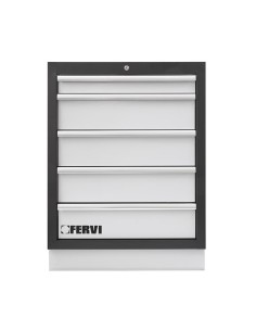 Commode avec 5 tiroirs 680x458x910 mm pour atelier fervi a007/05