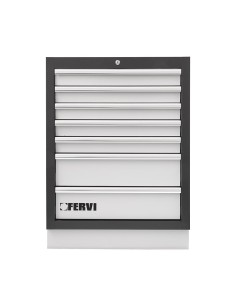 Commode avec 7 tiroirs 660x455x910 mm pour atelier fervi a007/17