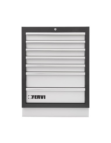 Commode avec 7 tiroirs 660x455x910 mm pour atelier fervi a007/17