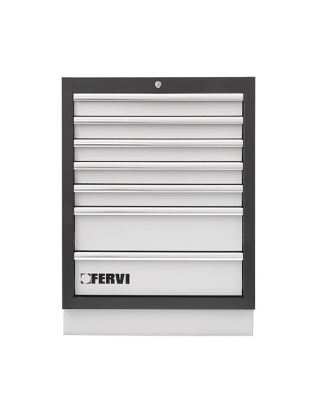 Commode avec 7 tiroirs 660x455x910 mm pour atelier fervi a007/17