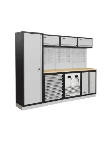 Mobilier modulable mobilier d'atelier bancs armoires tiroirs Fervi a007uf