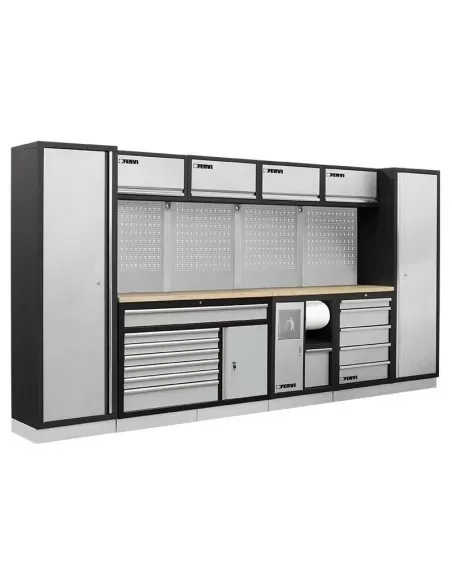 Mobilier modulable mobilier d'atelier bancs armoires tiroirs Fervi a007v
