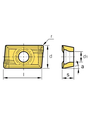 Plaquettes de fraisage Milling inserts Fervi apkt1003pder20a
