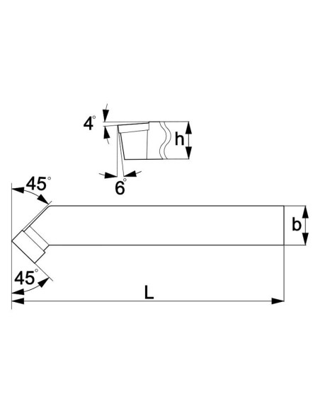 Outil de tournage exterieur ISO 2 gauche 12x12 mm pour tour