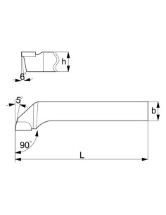 Outil de tournage exterieur ISO 6 gauche 12x12 mm pour tour