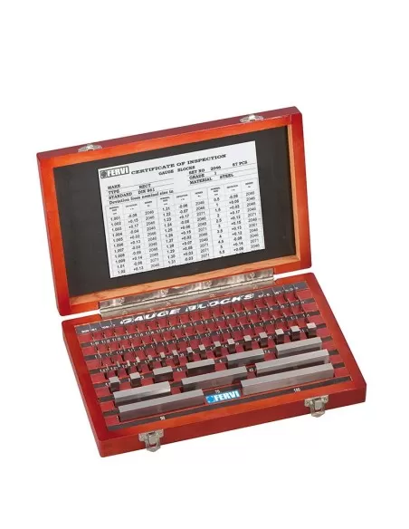 Jeu de cales de controle plates paralleles en acier rode Fervi B087/1