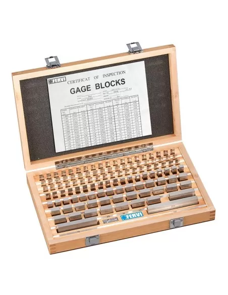 Jeu de cales de controle plates paralleles en acier rode Fervi B112/1