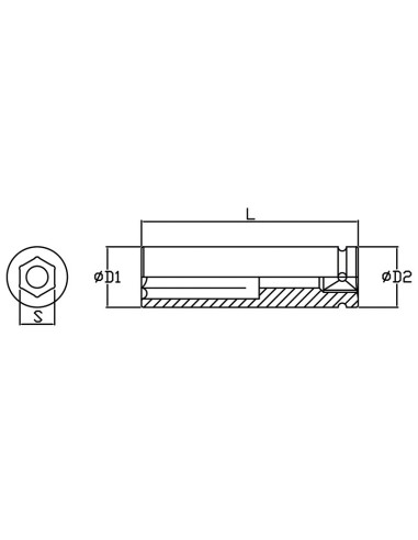 Cle a douille longue a choc renforcee 23 mm 1/2