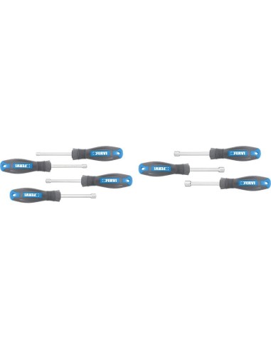 Jeu de 7 cles tournevis a douille 4 - 9 mm avec manche