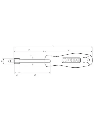 Cle a douille avec manche de 8 mm Socket wrench with 8 mm handle Fervi cb01/08