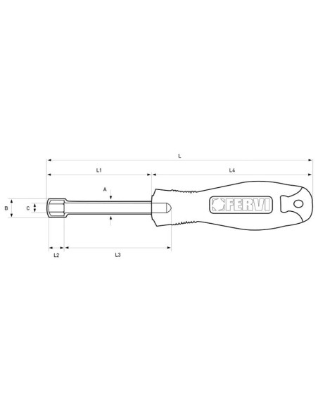 Cle a douille avec manche de 11 mm Socket wrench with 11 mm handle Fervi cb01/11