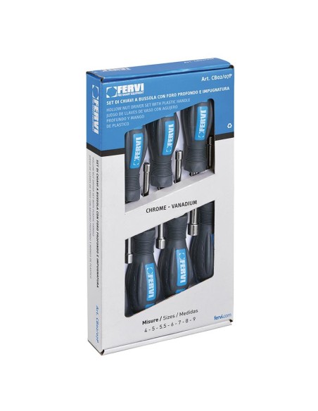 Jeu de 7 cles a douille avec manche 4-9 mm