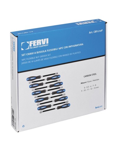 Jeu de 10 cles a douille avec manche 5-13 mm