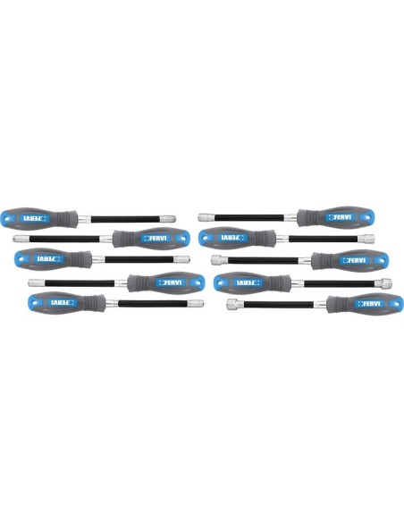 Jeu de 10 cles a douille avec manche 5-13 mm