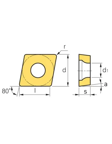 Insert de tournage pour tour turning insert for lathe fervi ccmt060204n