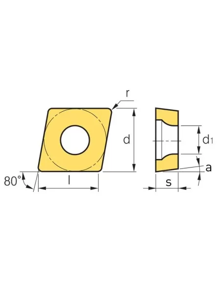Insert de tournage pour tour turning insert for lathe fervi ccmt09t304n