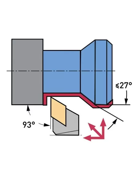 Outil externe gauche a 93 degres 25 mm pour tour a metaux Fervi CKJNL25