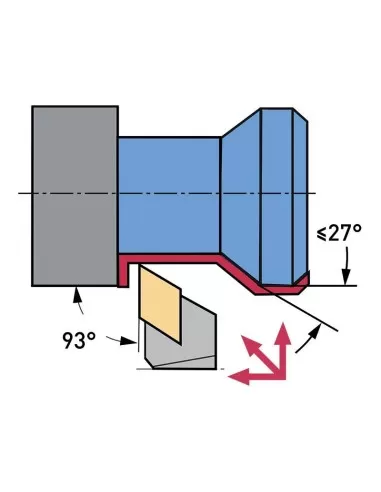 Outil externe droit a 93 degres 20 mm pour tour a metaux Fervi CKJNR20