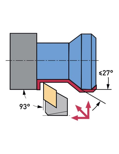 Outil externe droit a 93 degres 25 mm pour tour a metaux Fervi CKJNR25