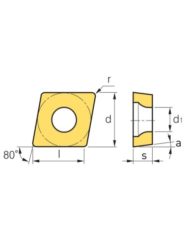 Insert de tournage pour tour turning insert for lathe fervi cnmg120408n