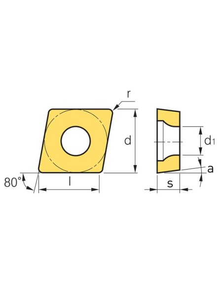 Insert de tournage pour tour turning insert for lathe fervi cnmg120408n