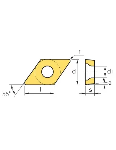 Insert de tournage pour tour turning insert for lathe fervi dcmt070204n