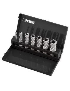 Jeu de 12 fraises 12 - 22 mm avec fixation Weldon pour perceuse magnetique