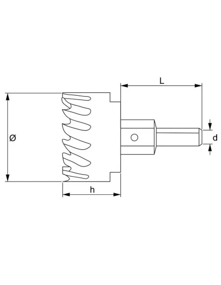 Hss pour coupe-trou metal 14 mm Fervi f015/014