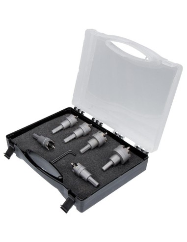 Lot de 6 fraises a trous en carbure 16 - 30 mm pour metal