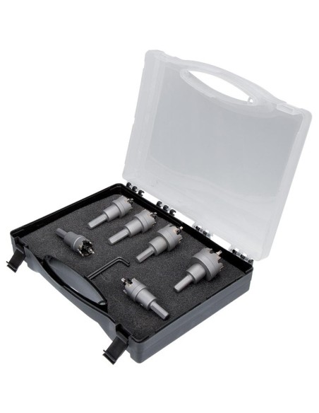 Lot de 6 fraises a trous en carbure 16 - 30 mm pour metal