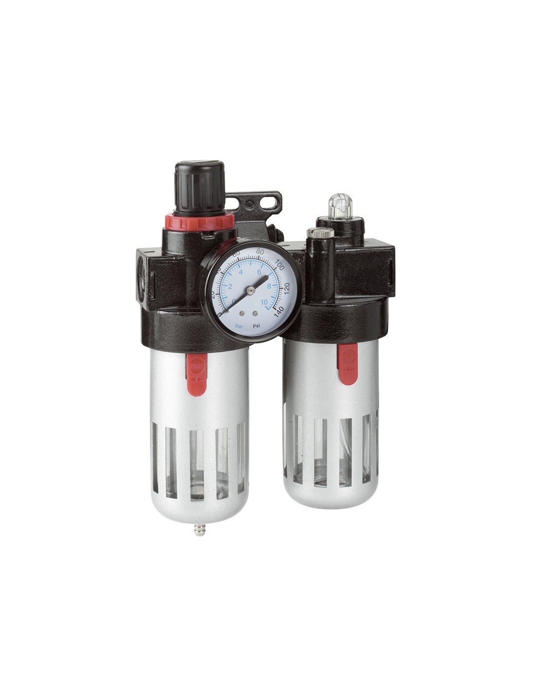 Regulateur avec manometre lubrificateur huile pour compresseur fervi 0777/3