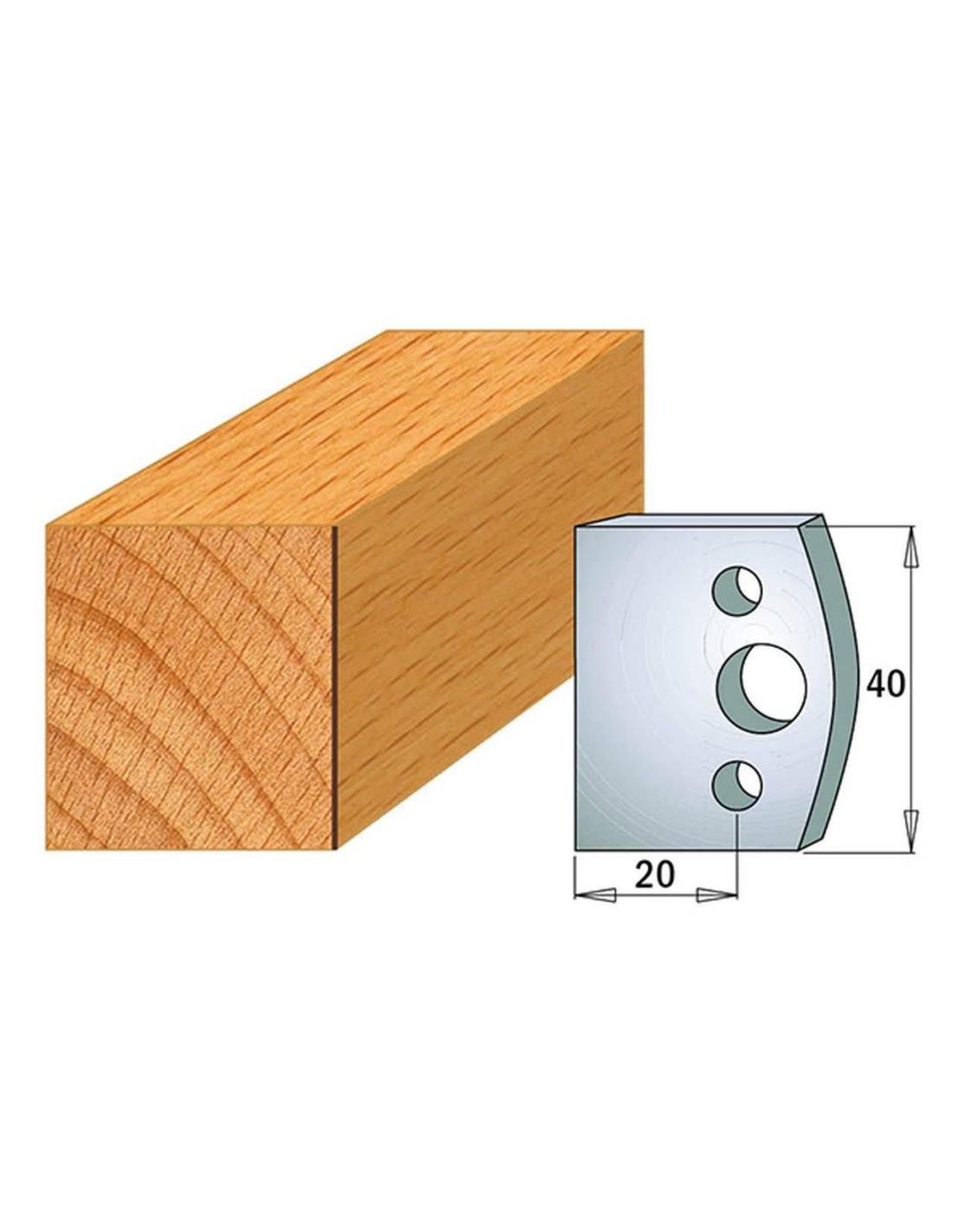 Jeu De 2 Couteaux Profilés Pour Toupie À Bois 40 Mm Profil 00