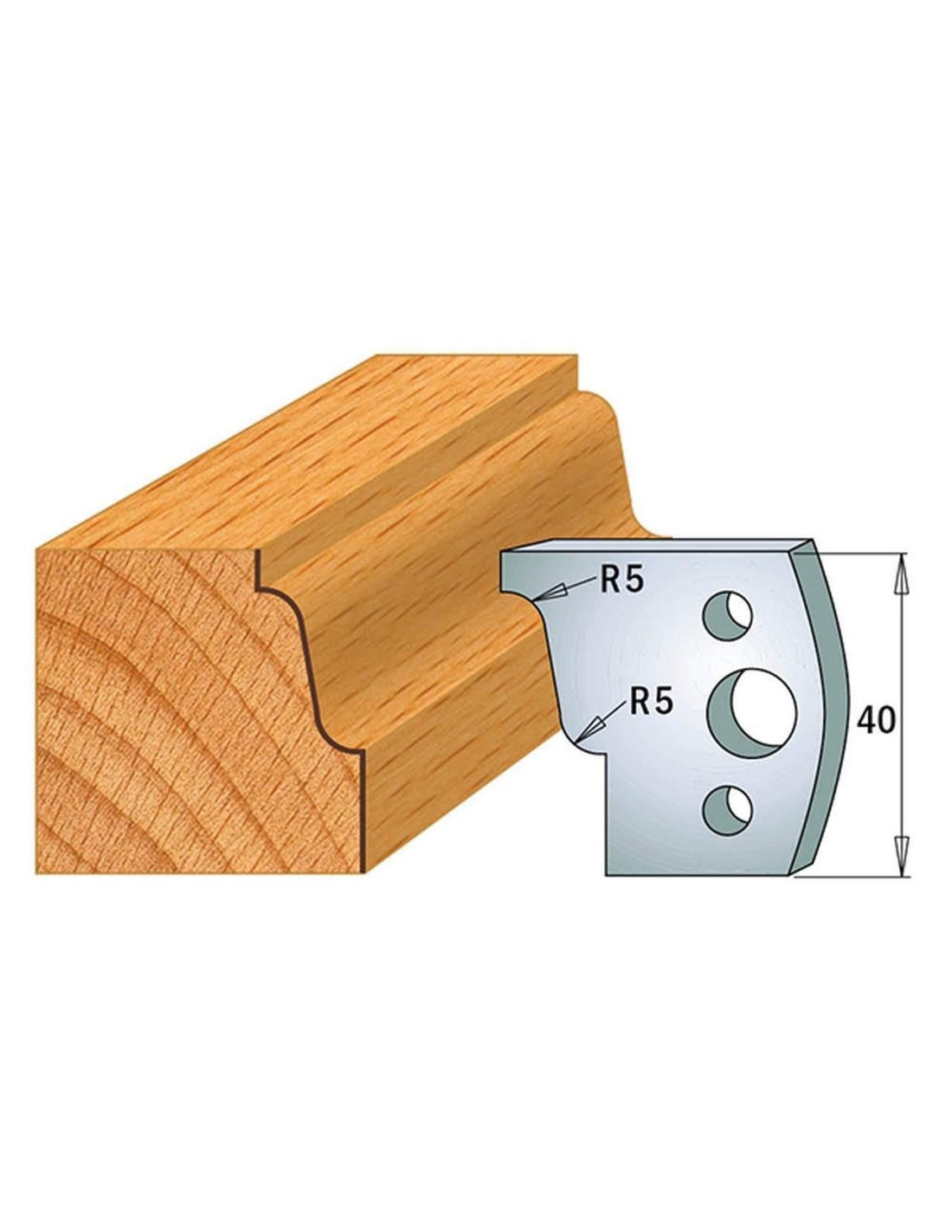 Jeu De 2 Couteaux Profilés Pour Toupie À Bois 40 Mm Profil 31