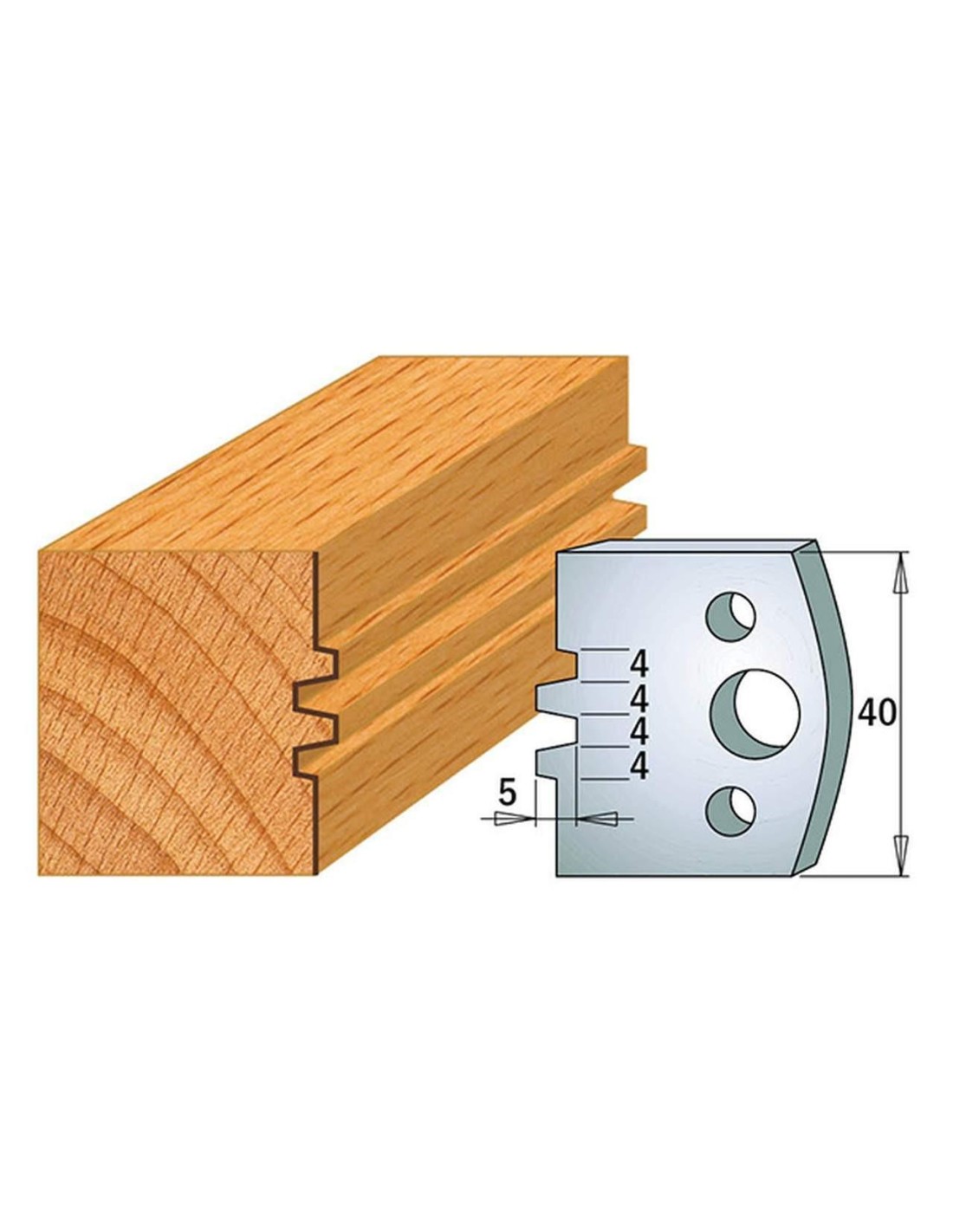 Jeu De 2 Couteaux Profilés Pour Toupie À Bois 40 Mm Profil 75