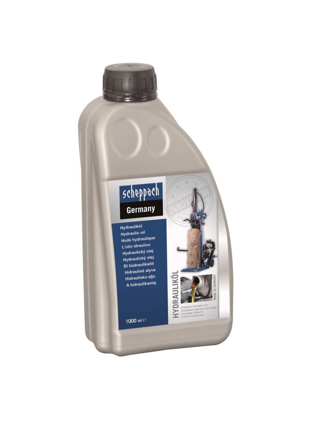 Huile hydraulique 1 litre pour systemes hydrauliques et machines Scheppach