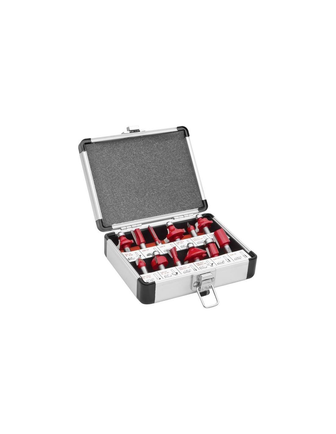FRAISES PROFILE 8 MM DEFONCEUSE BOIS COFFRET 12 PIECES HOLZMANN OFS12