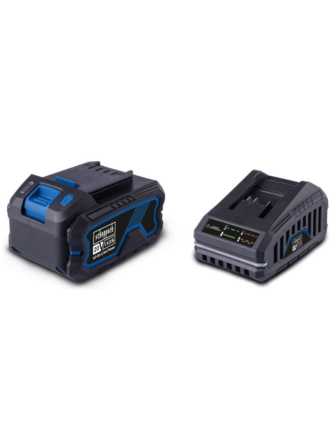 Kit demarrage avec batterie et chargeur 20v 4,0ah serie ixes Scheppach sbsk4.0