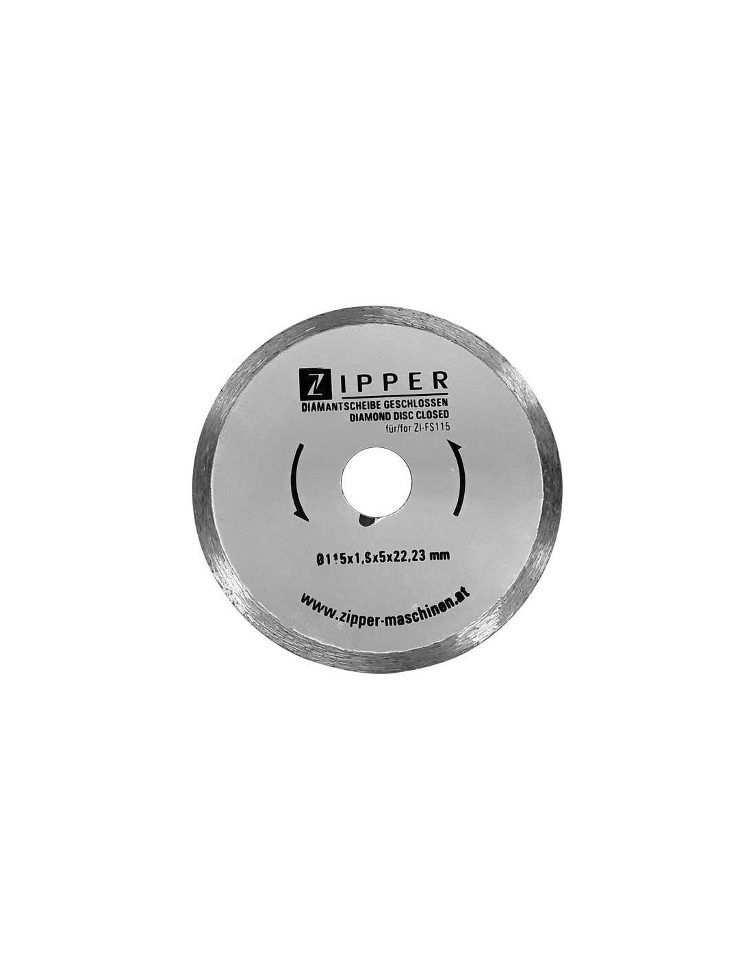 Disque de diamant 115 mm pour ceramique 115 mm Zipper fs115ds