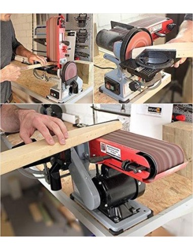 4 - Ponceuse &agrave; bande et &agrave; disque assiette meleuse 350w Holzmann bt46ec0